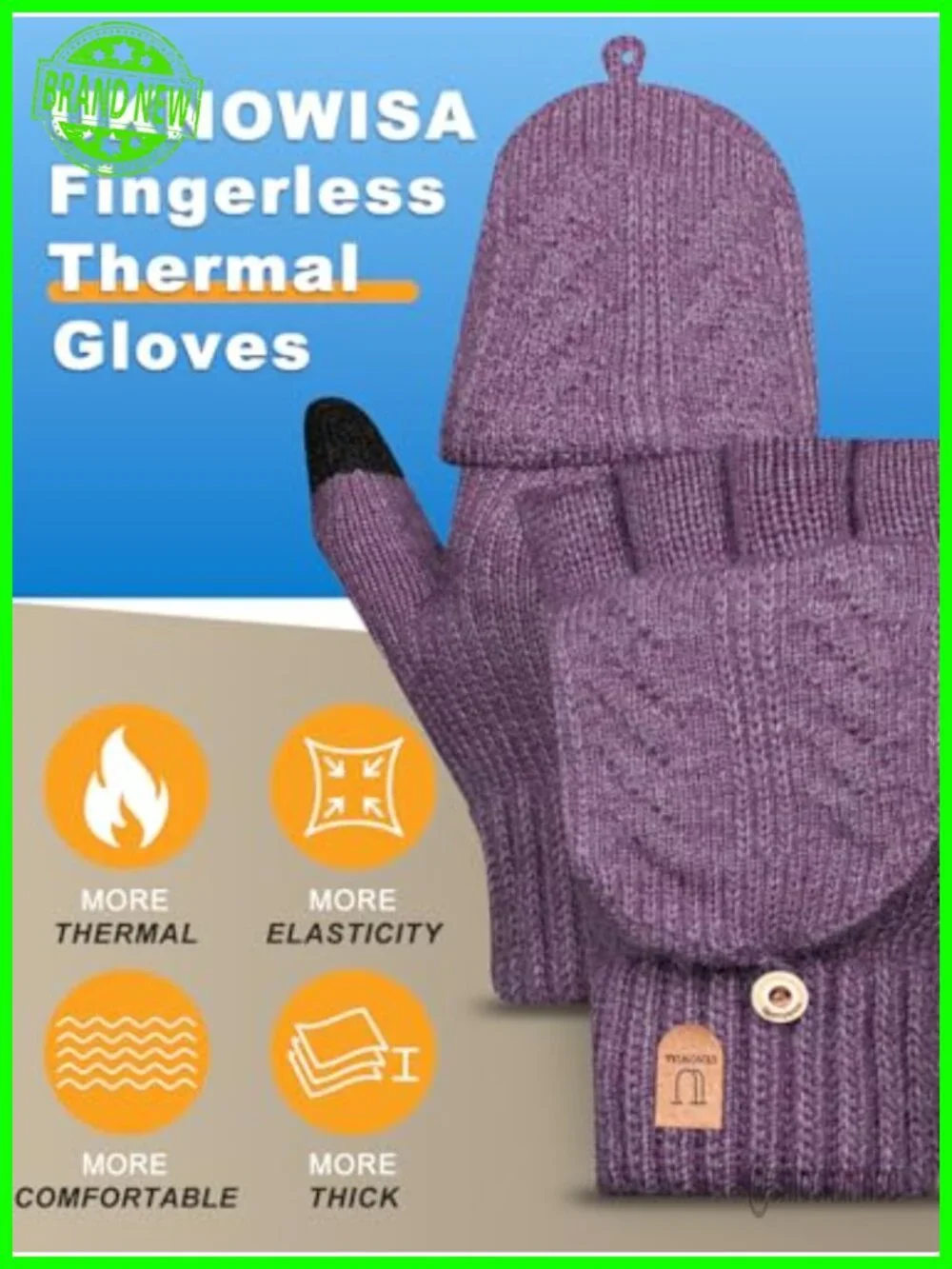 Fingerless Gloves Thermal Mittens Touch Screen Knit Half Finger for Running Dog